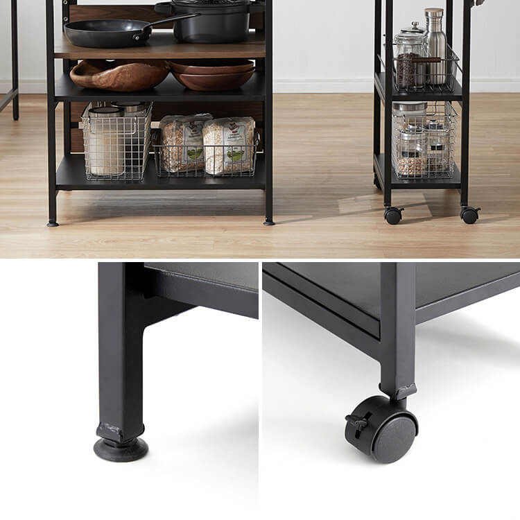 伸縮式キッチンカウンター 木目調