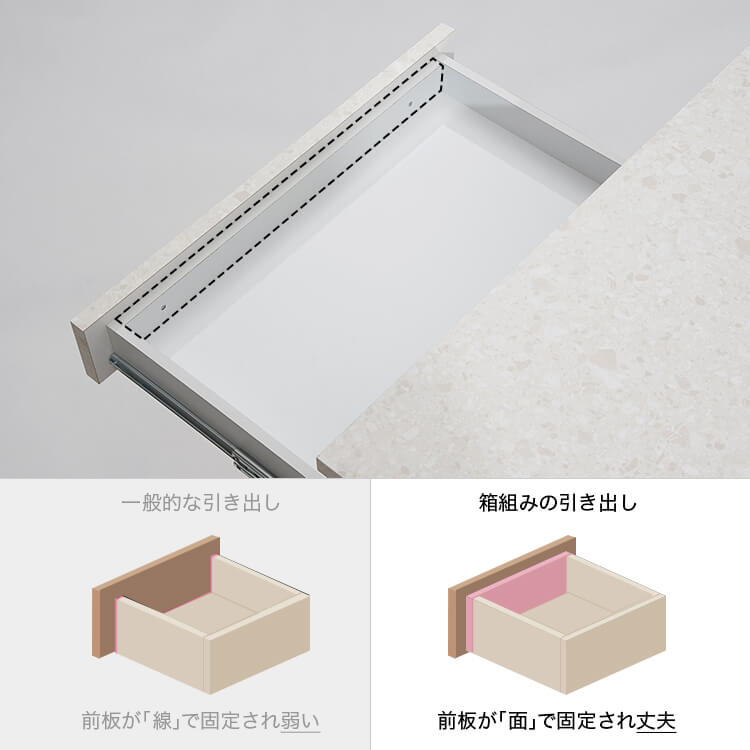 テラゾー柄 キッチンカウンター キッチン収納