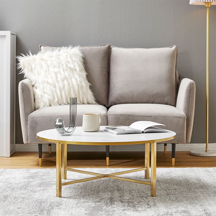 大理石調リビングテーブル 丸テーブル