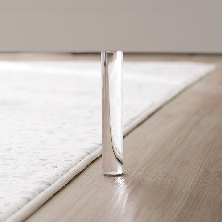 Low TV stand, semi-finished product, clear legs, cord storage, slide storage