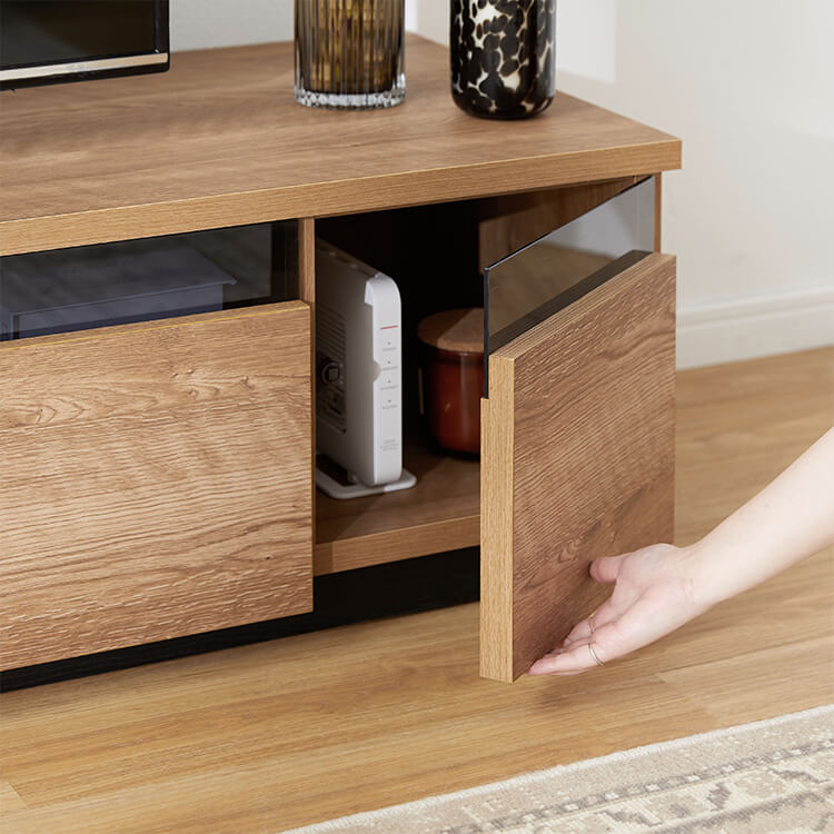 日本製テレビ台 木製 ストーン柄