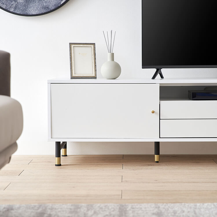 TV stand white x gold