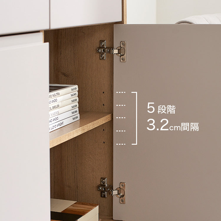 Storage shelf, chest, cabinet, sideboard, living board, low board, wood grain, large capacity