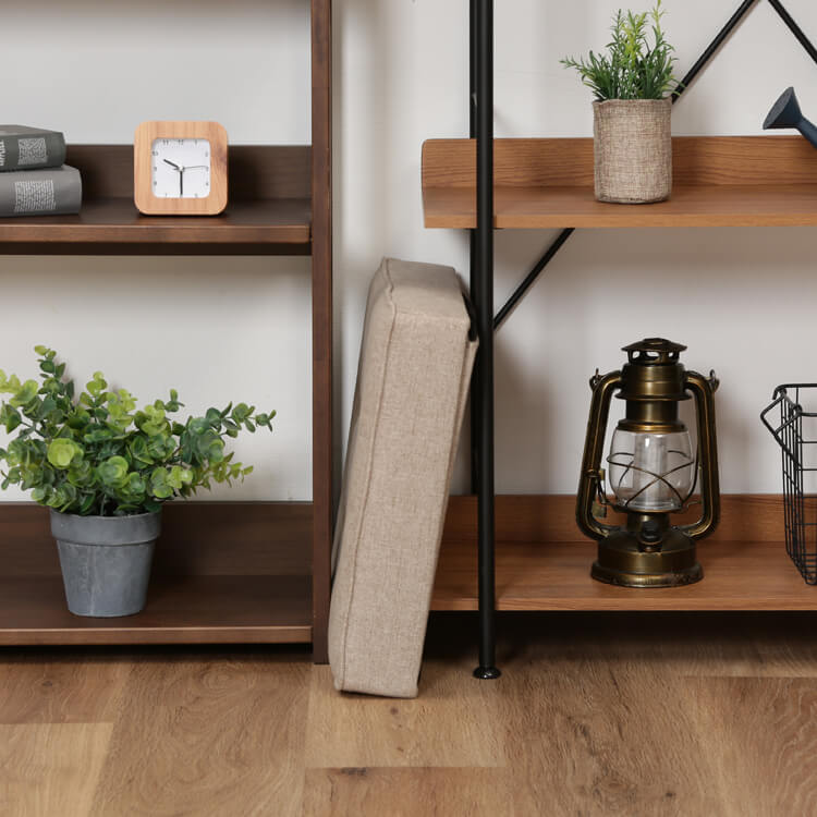 Storage stool, foldable, beige/herringbone grey