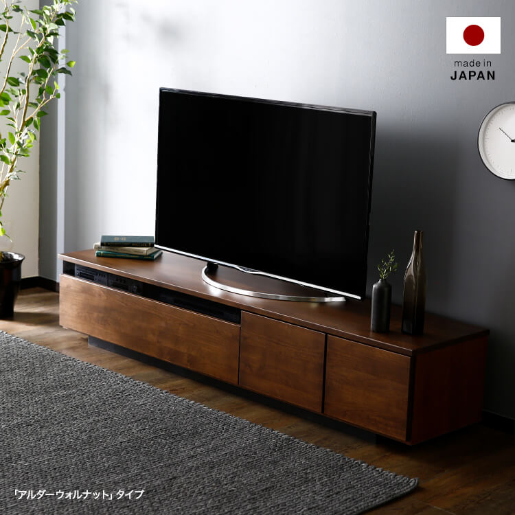 Made in Japan, low TV stand, compatible with 49-inch TVs, finished product, made of solid wood