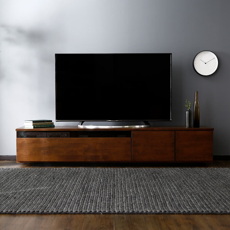 Made in Japan, low TV stand, compatible with 49-inch TVs, finished product, made of solid wood