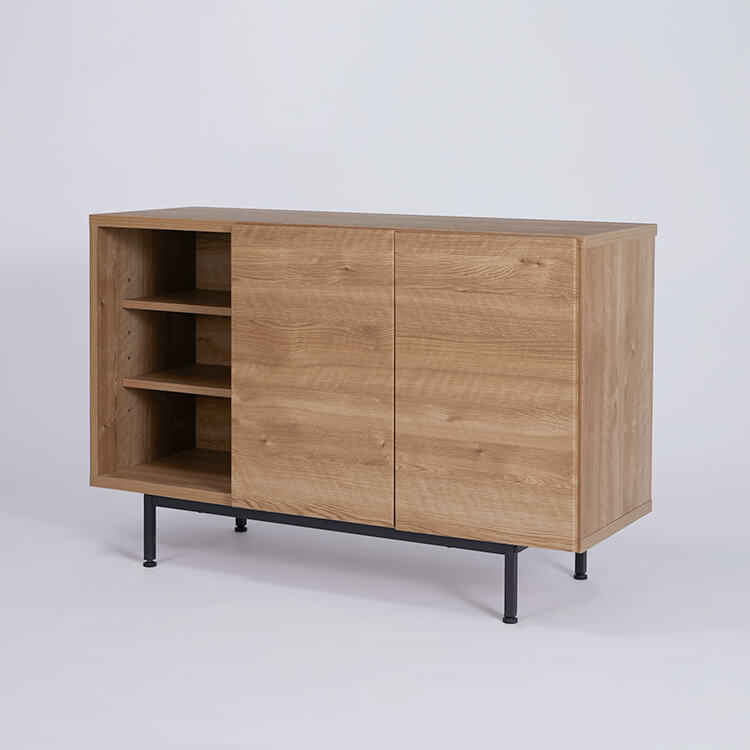 Low sideboard, made in Japan, storage, with legs, wood, steel