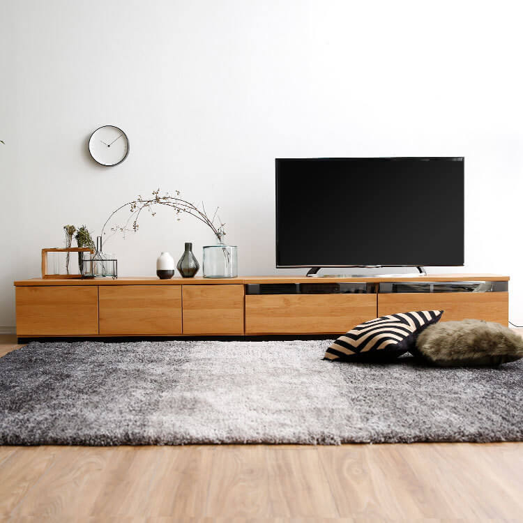 TV stand, made in Japan, low TV stand, compatible with 49-inch TVs, finished product, made of wood, detachable