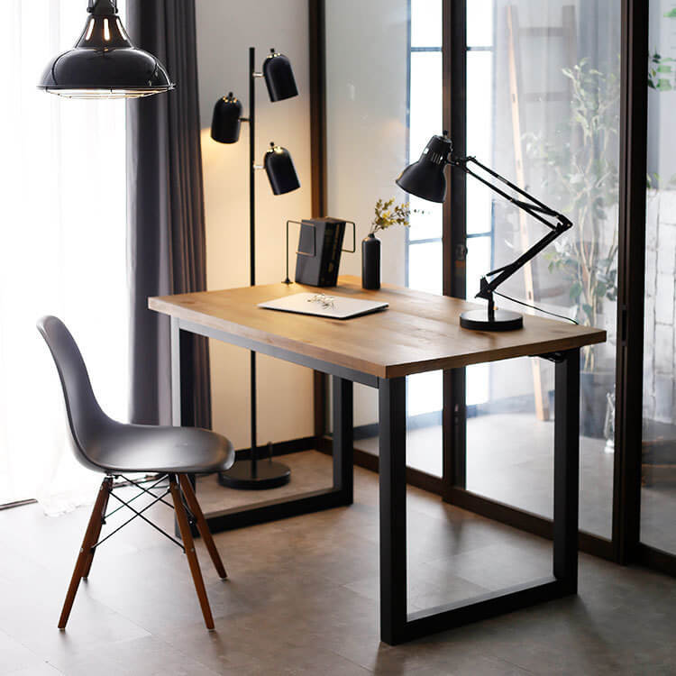 ダイニングテーブル パソコンデスク（スチール脚×木製）インダストリアル調 ヴィンテージ リビング