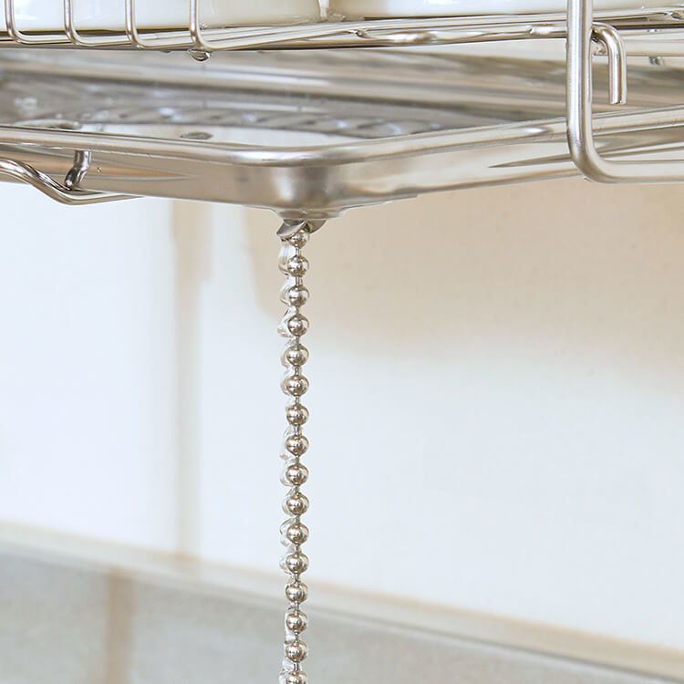 Tension Dish Drainer, Stainless Steel, with Chopstick, Knife and Cutting Board Stand