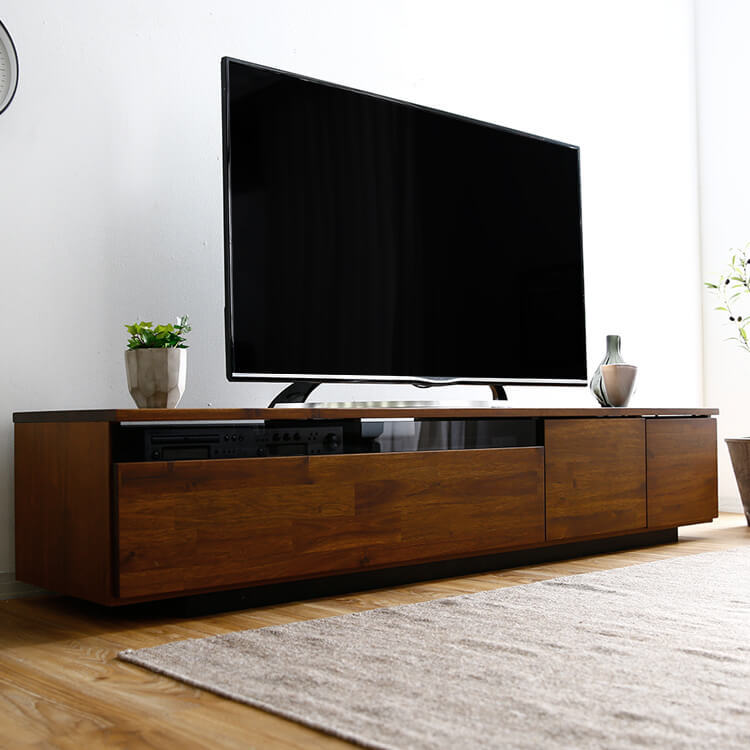 Made in Japan, low TV stand, compatible with 49-inch TVs, finished product, made of solid wood