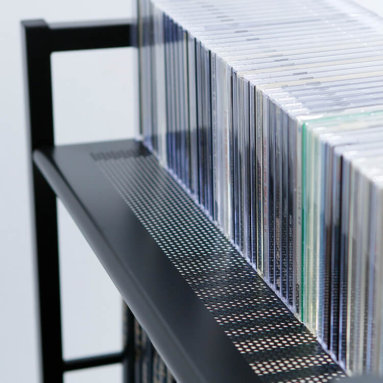 Computer desk, choice of glass or wooden top, integrated storage rack, steel