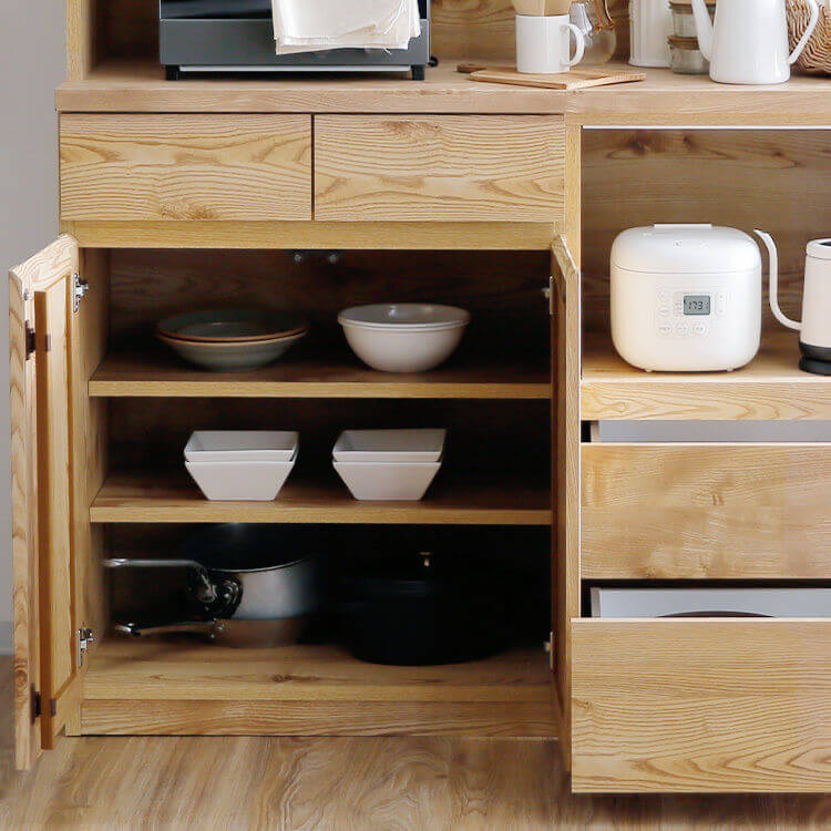 食器棚 レンジ台 スライドレール 引出し 耐震 キッチン収納 日本製