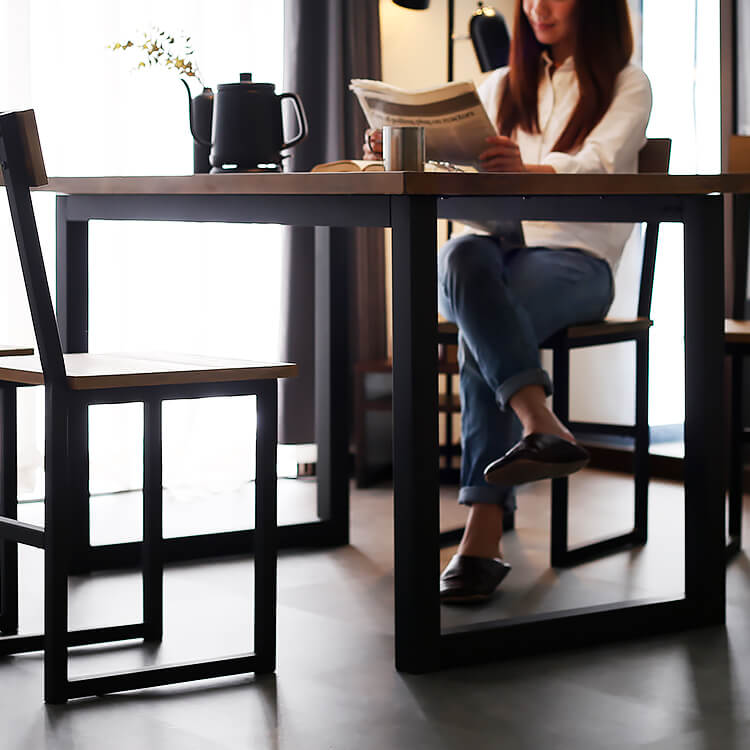 ダイニングテーブル パソコンデスク（スチール脚×木製）インダストリアル調 ヴィンテージ リビング