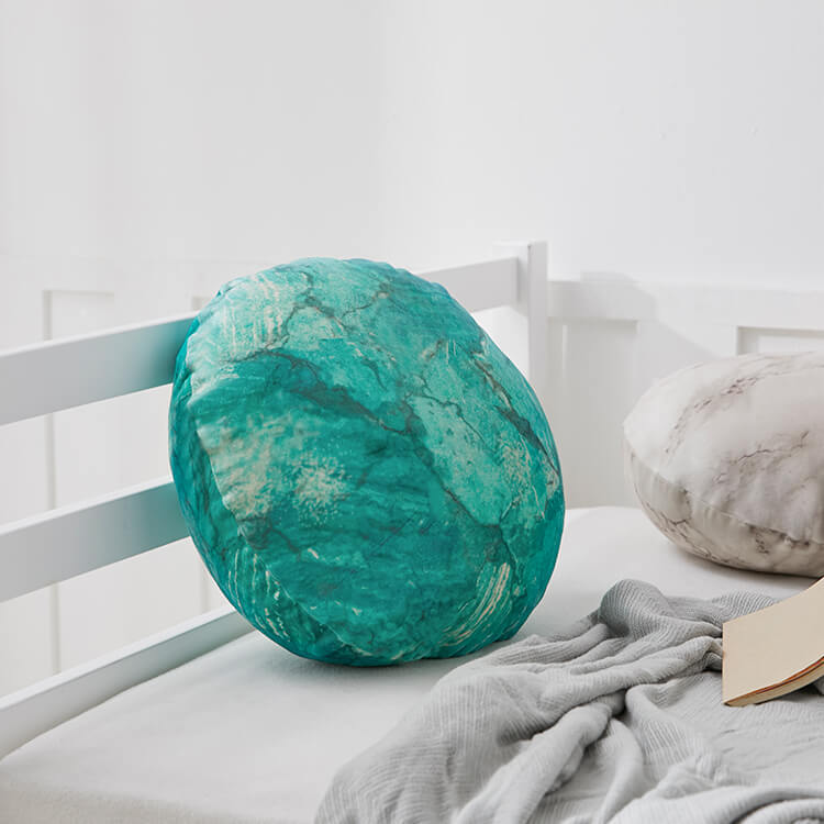 クッション ビーズクッション 日本製 大理石柄 円形 洗えるカバー S