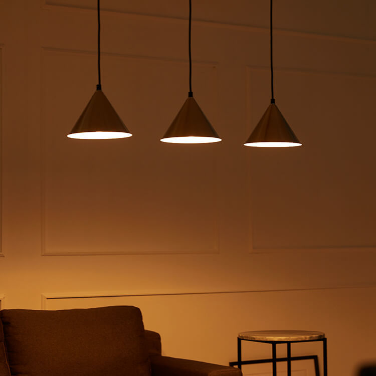 Pendant light, living room lighting, LED bulb compatible, steel