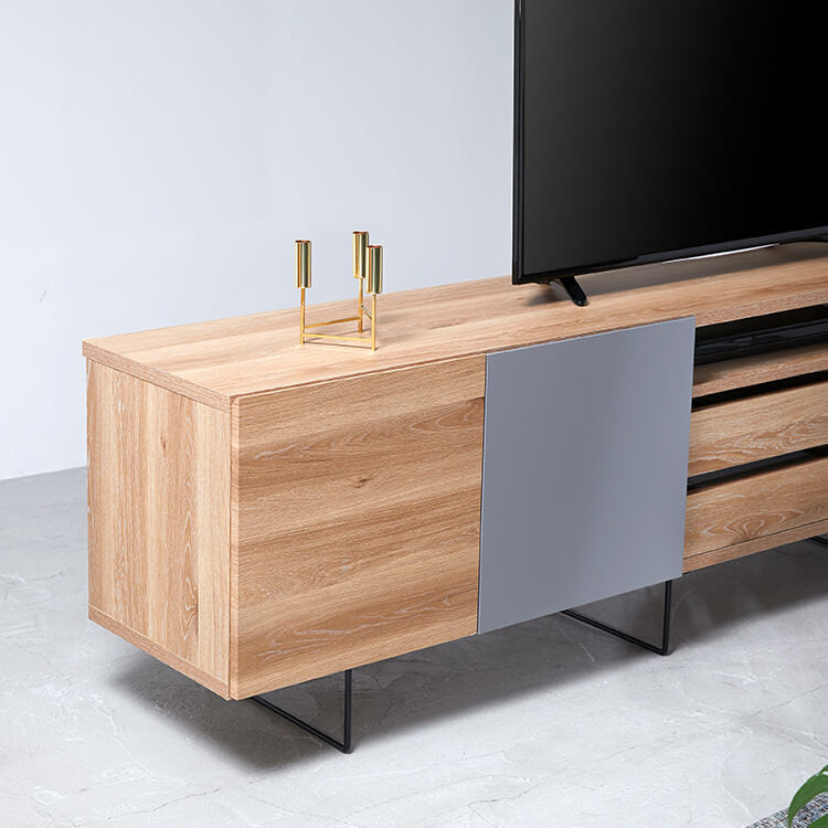 Japanese-made high TV stand, semi-finished product, wood grain finish