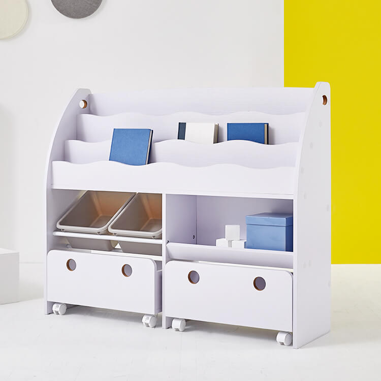 Wide-type display toy storage with casters, display rack, picture book shelf