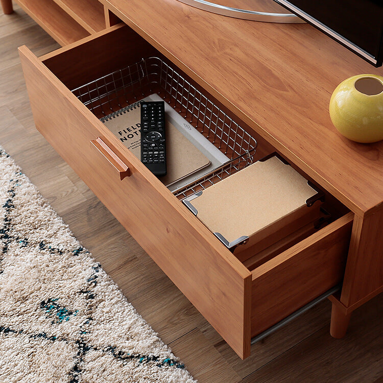 TV stand, low TV stand, 49-inch compatible, wooden, Nordic, vintage style