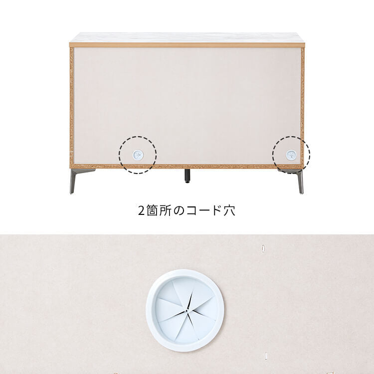 Sideboard Made in Japan Living room storage Steel legs Marble pattern Marble furniture Rack Storage box