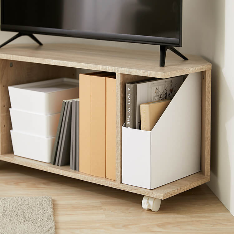 Corner TV stand, triangular TV board, wood grain, compact