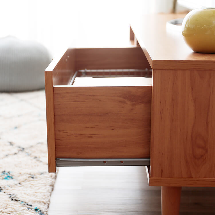 TV stand, low TV stand, 49-inch compatible, wooden, Nordic, vintage style