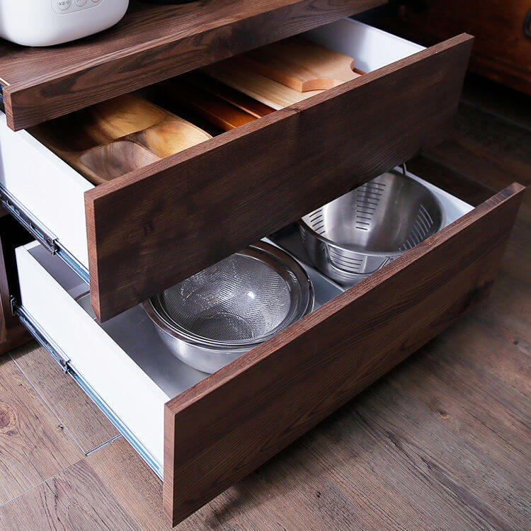 食器棚 レンジ台 スライドレール 引出し 耐震 キッチン収納 日本製