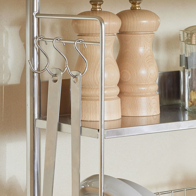 Tension Dish Drainer, Stainless Steel, with Chopstick, Knife and Cutting Board Stand