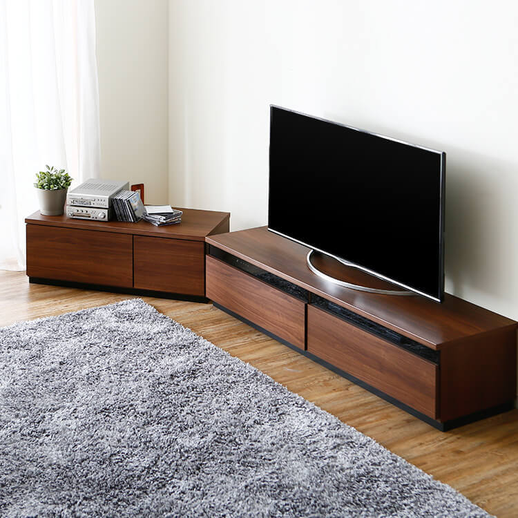 Made in Japan, low TV stand, compatible with 50-inch TVs, finished product, wooden, detachable