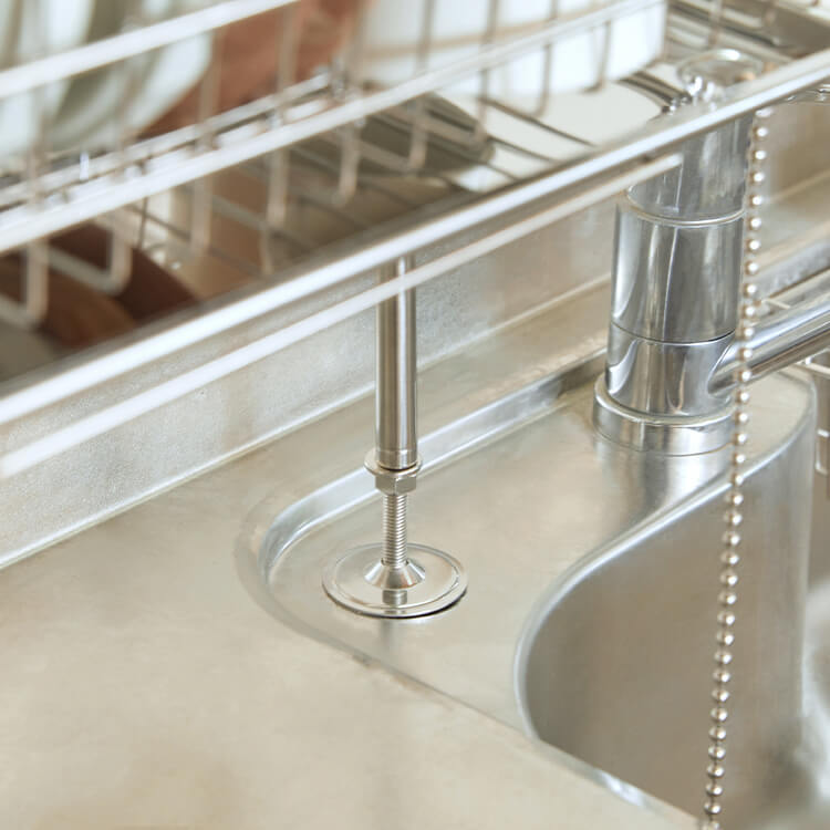 Tension Dish Drainer, Stainless Steel, with Chopstick, Knife and Cutting Board Stand