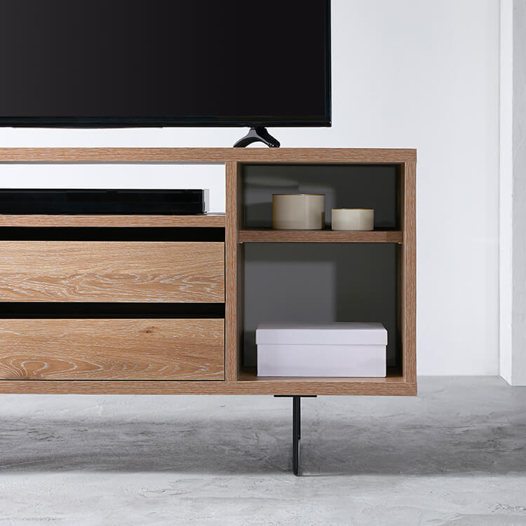 Japanese-made high TV stand, semi-finished product, wood grain finish