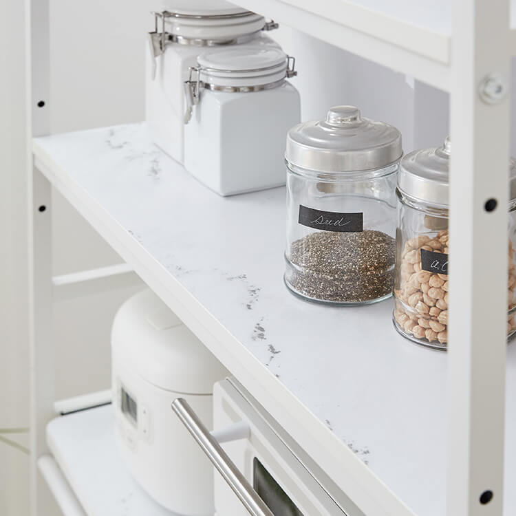 レンジ台 キッチン収納 大理石柄 スチール