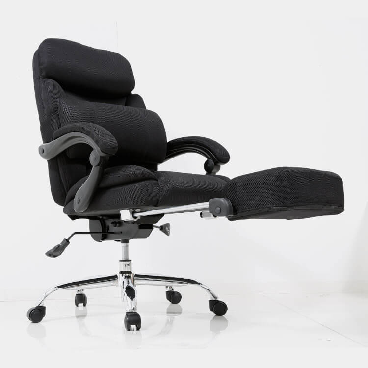 Office chair with 170 degree reclining (high resilience) and retractable footrest. It's so relaxing, you can even take a nap.