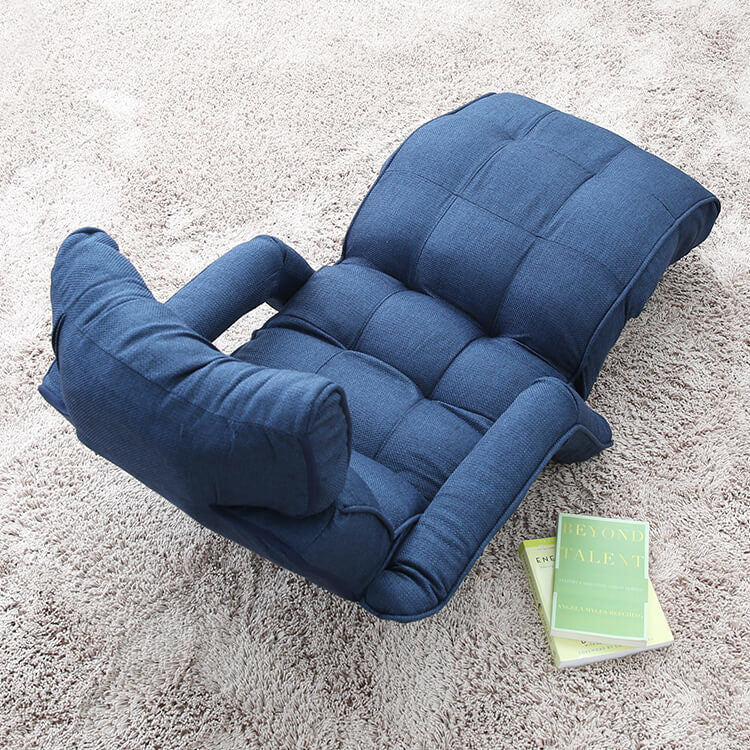 Luxurious reclining chair with pocket coils and 42 gears, armrests and footrests, floor sofa