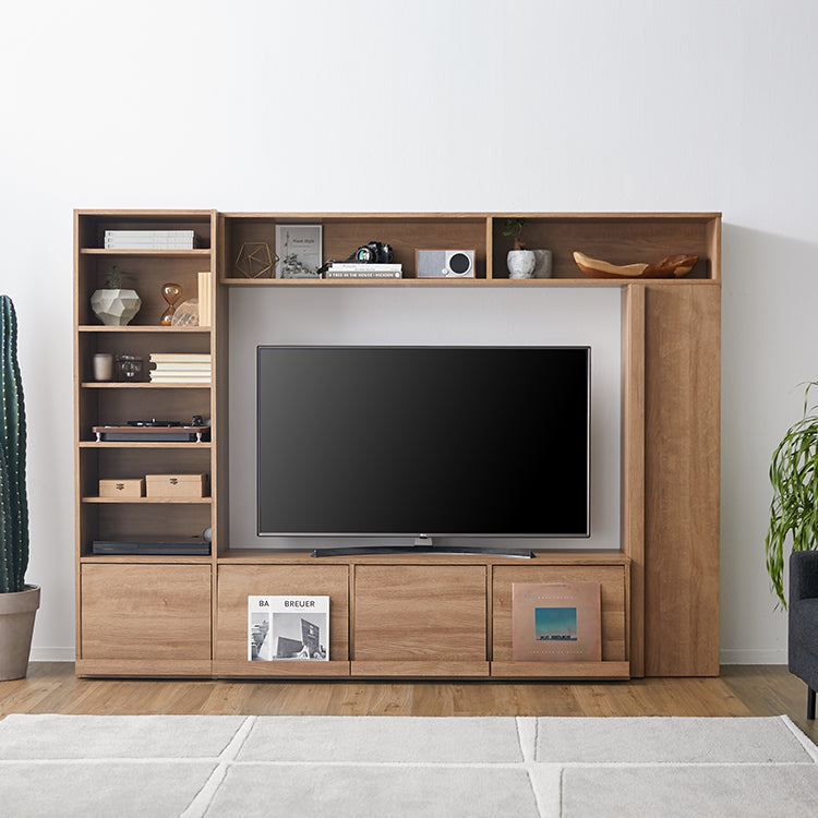 LOWYA(ロウヤ) テレビ台 壁面収納 テレビ ハイタイプ テレビボード 65インチ 木製 テレビラック 一体型 - MIRUMU