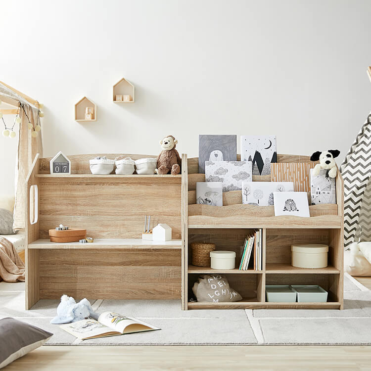 Picture book shelf Storage rack Kids desk Wooden Living room storage Kids room