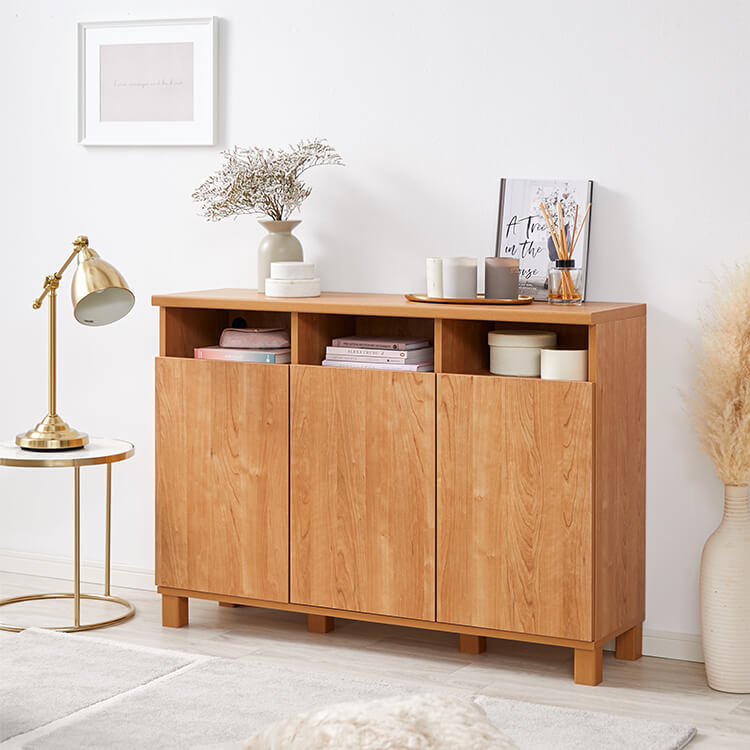 Sideboard Cabinet Wooden Wood Grain Chest Rack Made in Japan