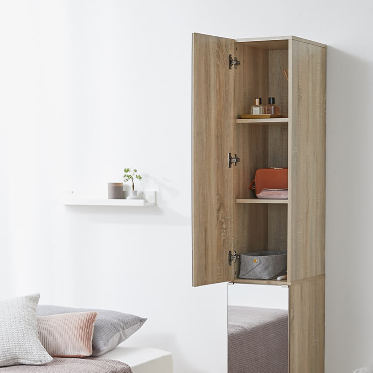 Full-length mirror included, space-saving storage, dresser, full-length mirror, storage shelf, drawers, slim, height 181cm