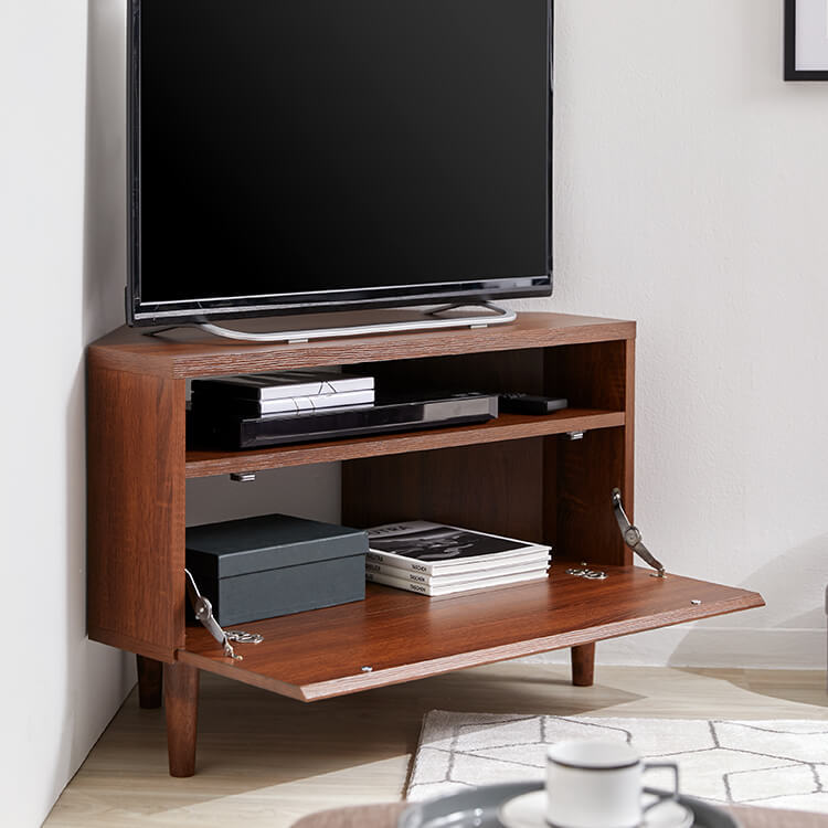 Corner TV stand, 32-inch, wooden, with storage