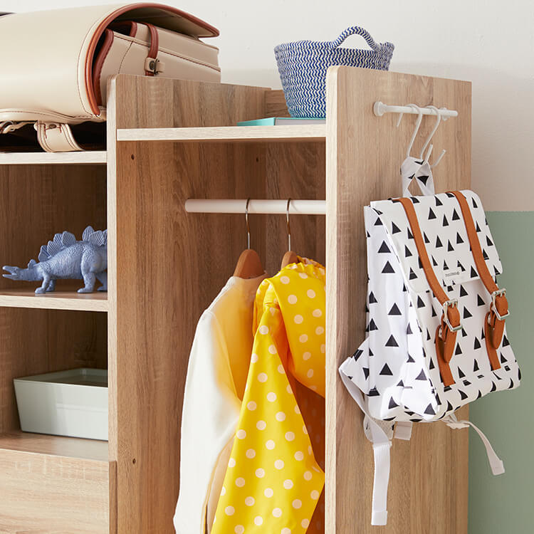 School bag rack, hanger rack, 2 types to choose from, school bag storage, kids, wooden
