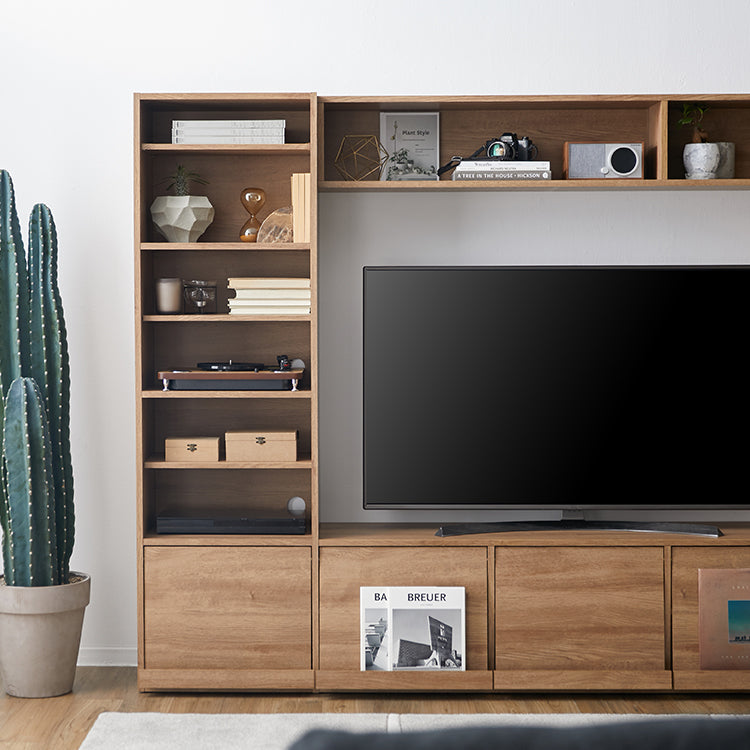 LOWYA(ロウヤ) テレビ台 壁面収納 テレビ ハイタイプ テレビボード 65インチ 木製 テレビラック 一体型 - MIRUMU