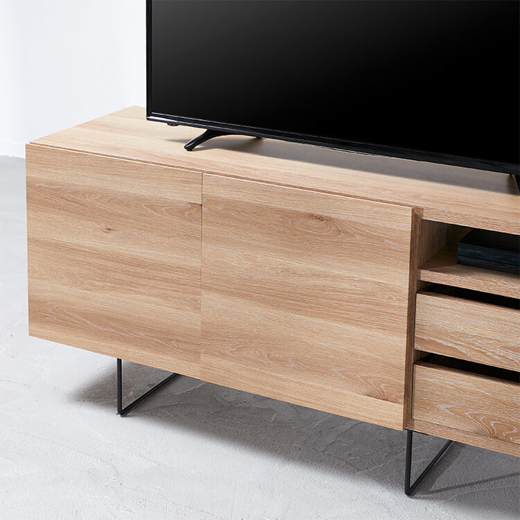 Japanese-made high TV stand, semi-finished product, wood grain finish