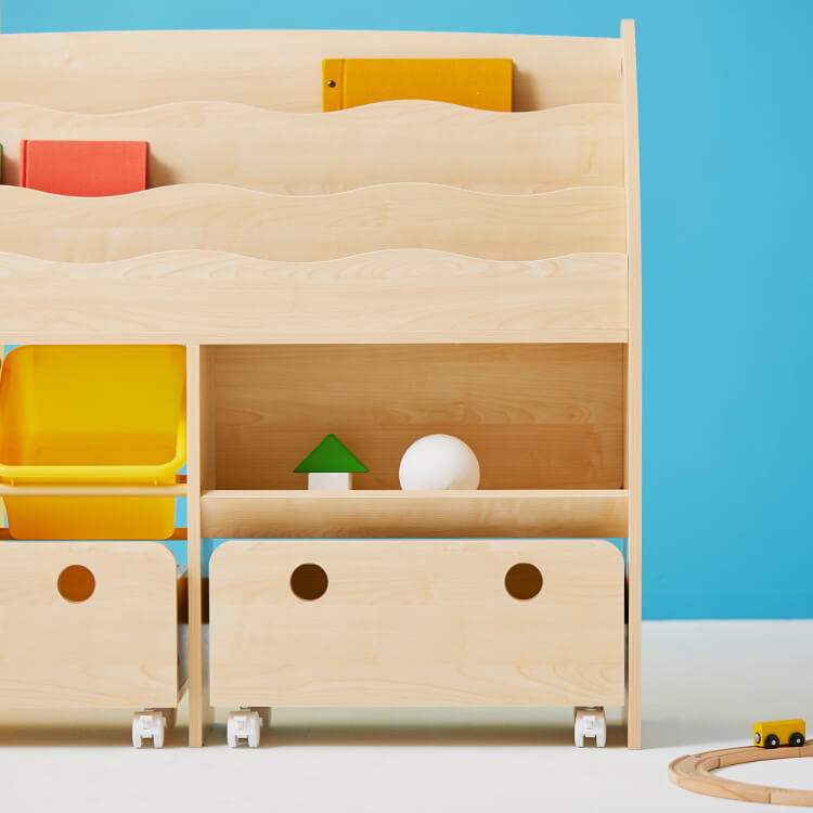 Wide-type display toy storage with casters, display rack, picture book shelf