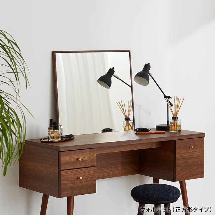 Mirror, single item, dresser, vanity, makeup, simple, wood grain, slim