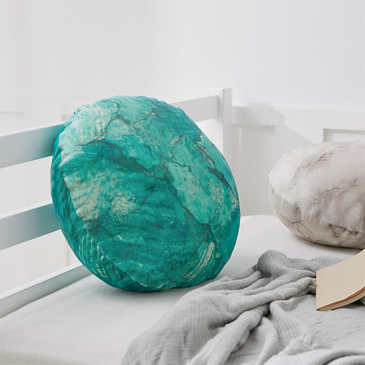 クッション ビーズクッション 日本製 大理石柄 円形 洗えるカバー S