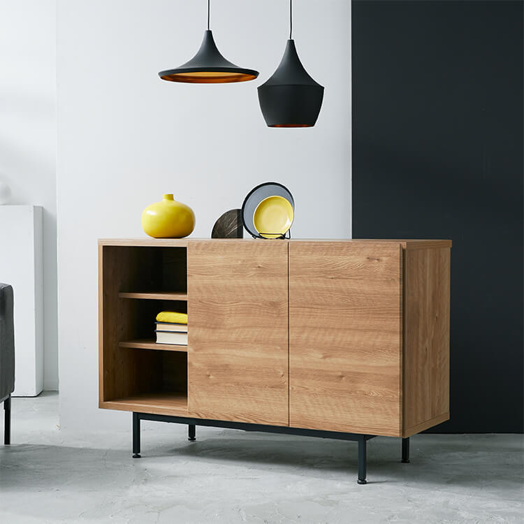 Low sideboard, made in Japan, storage, with legs, wood, steel