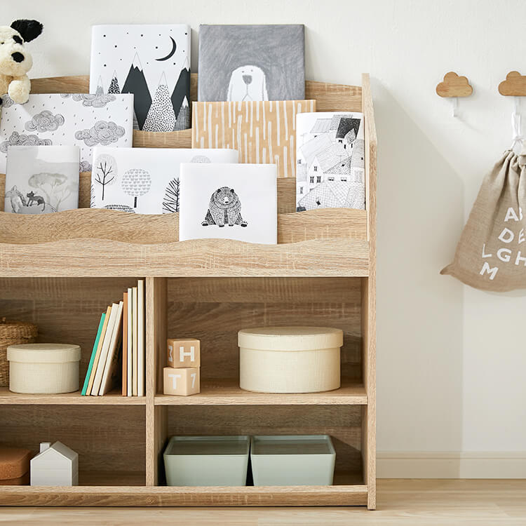 Picture book shelf Storage rack Kids desk Wooden Living room storage Kids room