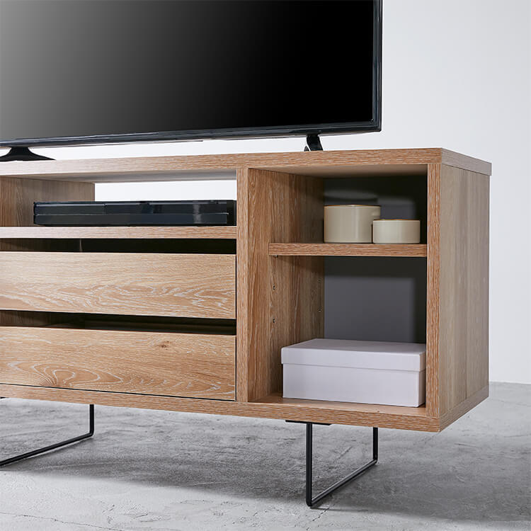 Japanese-made high TV stand, semi-finished product, wood grain finish