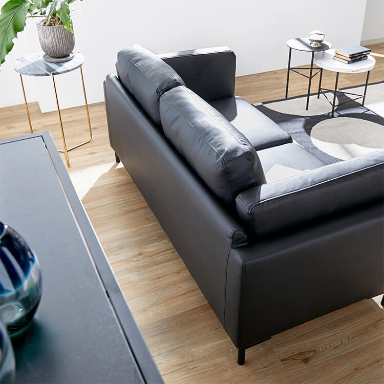 Sofa 2-seater low sofa Synthetic leather Compact Modern