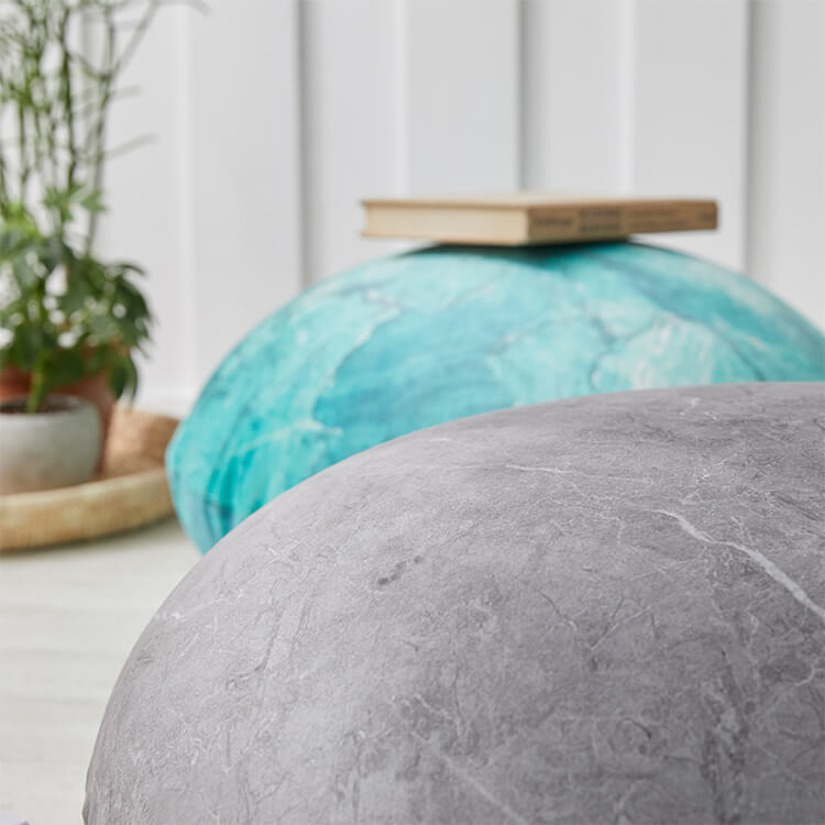 クッション ビーズクッション 日本製 大理石柄 円形 洗えるカバー M